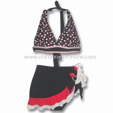 Three-piece Swimwear, Made of 82% Nylon + 18% Spandex from China