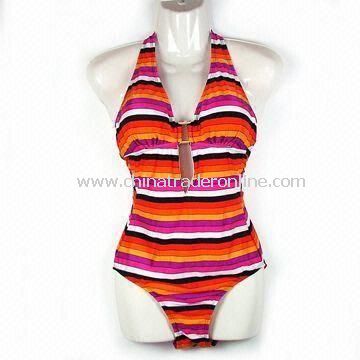 Womens Swimsuit with 100% Nylon Lining, Available in Black and Red, OEM Orders are Welcome from China