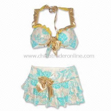 Womens Swimwear, Three-piece Style, Made of 82% Nylon and 18% Spandex