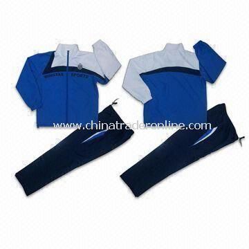 Ladies Jogging Suit/Tracksuits with Lining, Made of 100% Polyester Microfiber from China