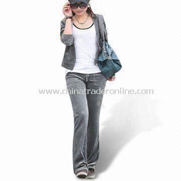 Ladies Training and Jogging Sport Velour Suit, Customized Designs are Welcome from China