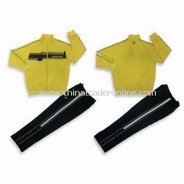 Polyester Ladies Jogging Suit with Embroidery on Chest and Pant, Customized Logos are Accepted