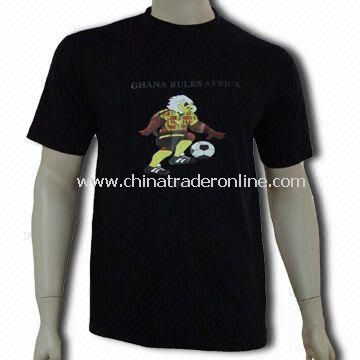 100% Cotton Mens Knitted T-shirt, Customized Designs and Logos are Accepted