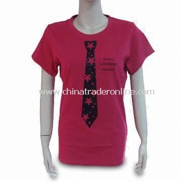 180gsm Womens 100% Cotton T-shirt, Customized Logos are Accepted