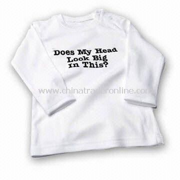 Baby Cotton T-shirt with Long Sleeves and Snap Closure, Available in Different Colors from China