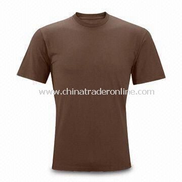 Brown Mens T-shirt, Made of 100% Cotton, Customized Sizes are Welcome from China