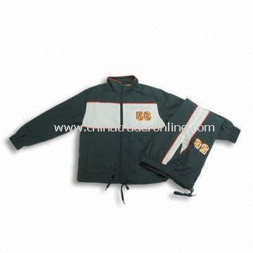 Childrens Training Suit with Polyester Microfiber Peach Finish from China