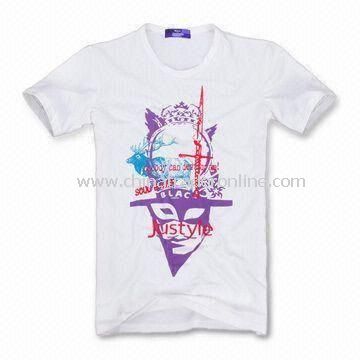 Fashionable Mens T-shirt, Customized Materials are Accepted, Made of Cotton