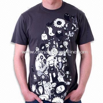 Mens Knitted T-shirt, Customized Artwork is Welcome, Various Colors are Available from China