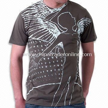 Mens Knitted T-shirt, Customized Designs are Accepted, Various Colors are Available from China