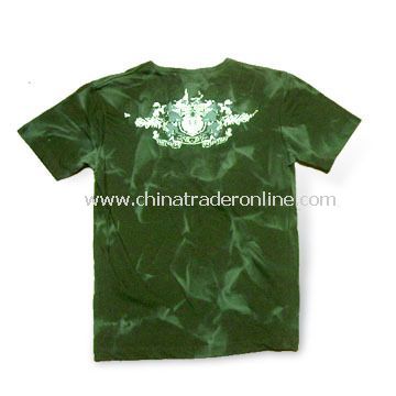 Mens Short Sleeves T-shirt with Tie Dye 2 Colors, Made of 100% Cotton from China