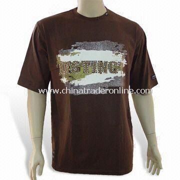 Mens T-shirt, Made of 100% Combed Cotton, Different Colors are Available