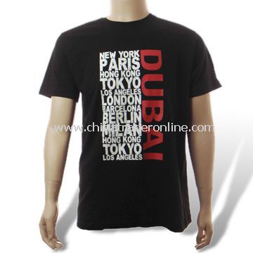 Mens T-shirt, Made of Carded Cotton from China