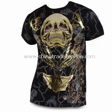 Mens T-shirt in Black Design, OEM or ODM Orders are Accepted