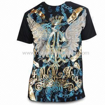 Mens T-shirt in Different Designs, Made of 100% Cotton from China