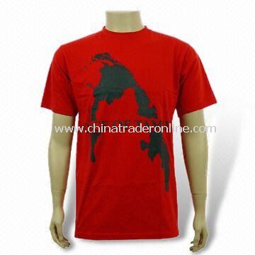 Mens T-shirt with Screen Printing Logo on Front, Made of 100% Combed Cotton