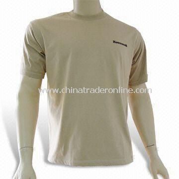 Men T-shirt, Made of 100% Combed Cotton, Customized Logos at Front from China