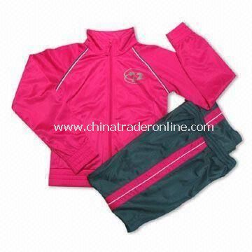 Polyester Tricot Jogging, Suit without Lining, Made of 100% Polyester Tricot Brush from China