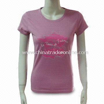 Womens 100% Cotton T-shirt, Different Sizes and Colors are Available from China