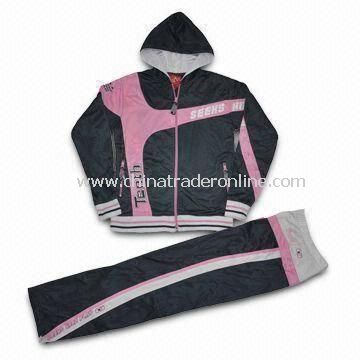 Womens Jogging Wear, Made of 100% Polyester Tricot, 210gsm from China