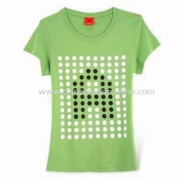 Womens T-shirt, Made of 100% Cotton, Available in Pantone Color, OEM Orders are Welcome