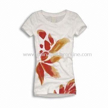 Womens T-shirt, Made of Cotton and Available in Various Colors