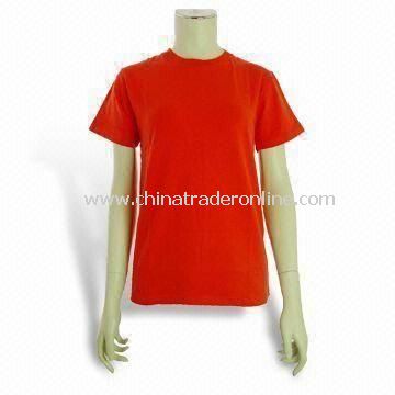 Womens T-shirt with Printing, Made of 100% Cotton, Customized Brands and Designs Available