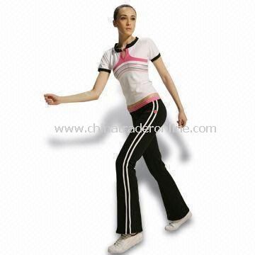 Womens Training/Jogging Suit, Made of 95% Cotton and 5% Elastane from China