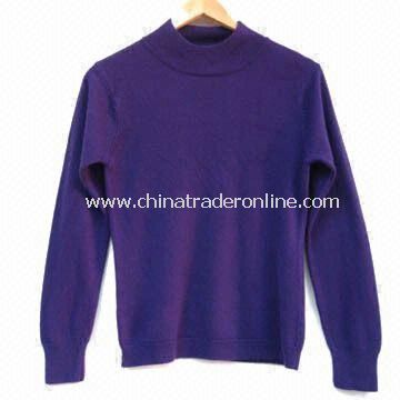 100% Soft Acrylic/Cashmere Ladies Knitted Sweater with Soft Feeling from China