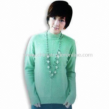 Fashionable Sweater, Made of Cashmere Yarn, Customized Designs and Requirements are Welcome