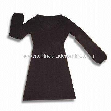 Ladies Knitted Sweater in Long Length Style, Made of 100% Soft Acrylic/Cashmere from China