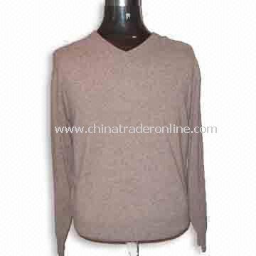 Mens Cashmere Sweater, Long-sleeve, V-neck, Jersey from China