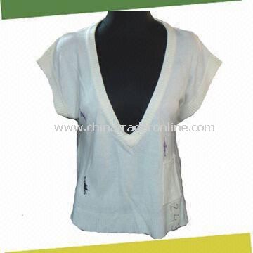 Short Sleeve Womens Sweater, Made of 100% Cashmere from China