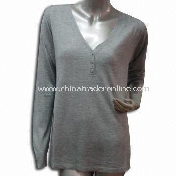 Sweater, Made of 90% Viscose and 10% Cashmere, Suitable for Ladies from China