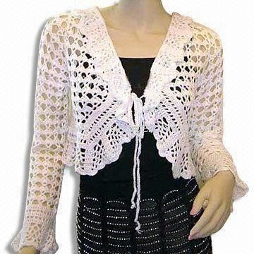 Womens 100% Cotton Knitted Crochet Sweater