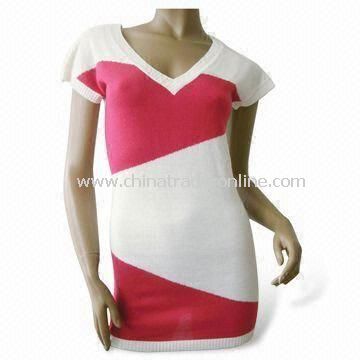 Womens Sweater, Made of 100% Cashmere, Available in White and Red from China