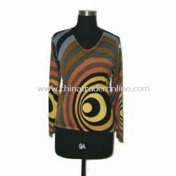 Womens Sweater, Made of 100% Cashmere, Customized Printings and Embroideries are Accepted from China