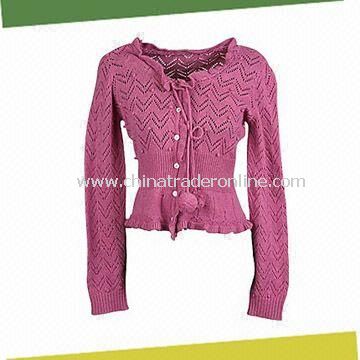 Womens Sweater, Made of 33% Cotton, 30% Cashmere, 15% Viscose and 22% Nylon from China