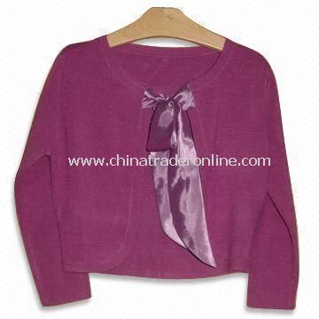 Womens Sweater with Satin Front Lace and 12GG Gauge, Made of Cashmere