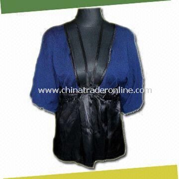 Womens Woolen Sweater, Made of 80% Viscose and 20% Cashmere, Available in Black and Deep Blue from China