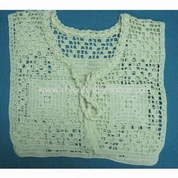 Sweater with 0.3 to 0.5cm Tolerance, Made of Crochet Cotton