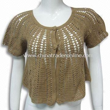 Womens Crochet Sweater, Made of 100% Cotton from China