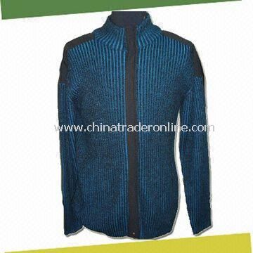 Mens Knitwear Sweater, Made of 70% Acrylic and 30% Wool from China