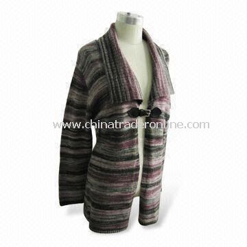 Sweater, Suitable for Women, Made of 58% Acrylic, 2% Spandex, 14% Wool and 36% Nylon from China