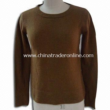 Sweater for Ladies, Made of 80% Lamb Wool and 20% Nylon