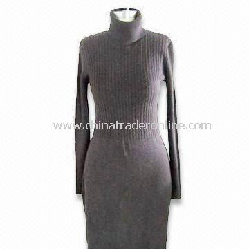 Turtle Neck Womens Sweater, Made of 50% Wool and 50% Viscose