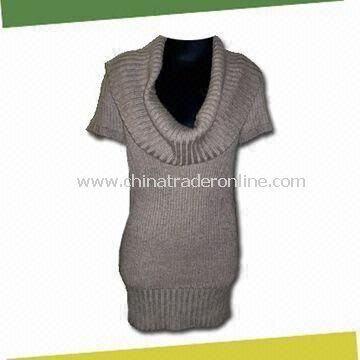 Womens Knitted Dress, Made of 55% Wool and 45% Acrylic from China