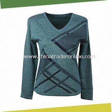 Womens Pullover Sweater, Made of 100% Wool from China