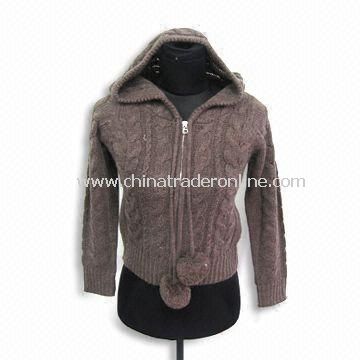 Womens Sweater, Made of 30% Wool and 70% Acrylic, Weighs 371g