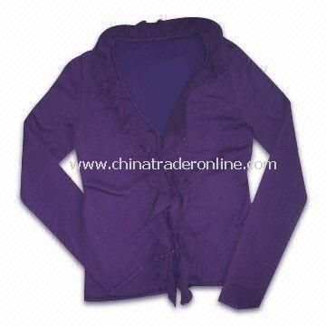 Fashionable Knitted/Womens Sweater, Made of 80% Cotton, 16% Nylon and 4% Spandex from China